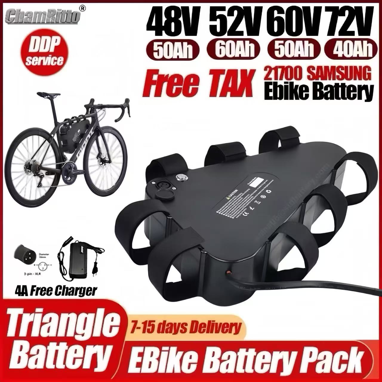 36v 48v 52v 60v 72v Electric B - 72V 50Ah 21700 Lithium Battery 评论和价格